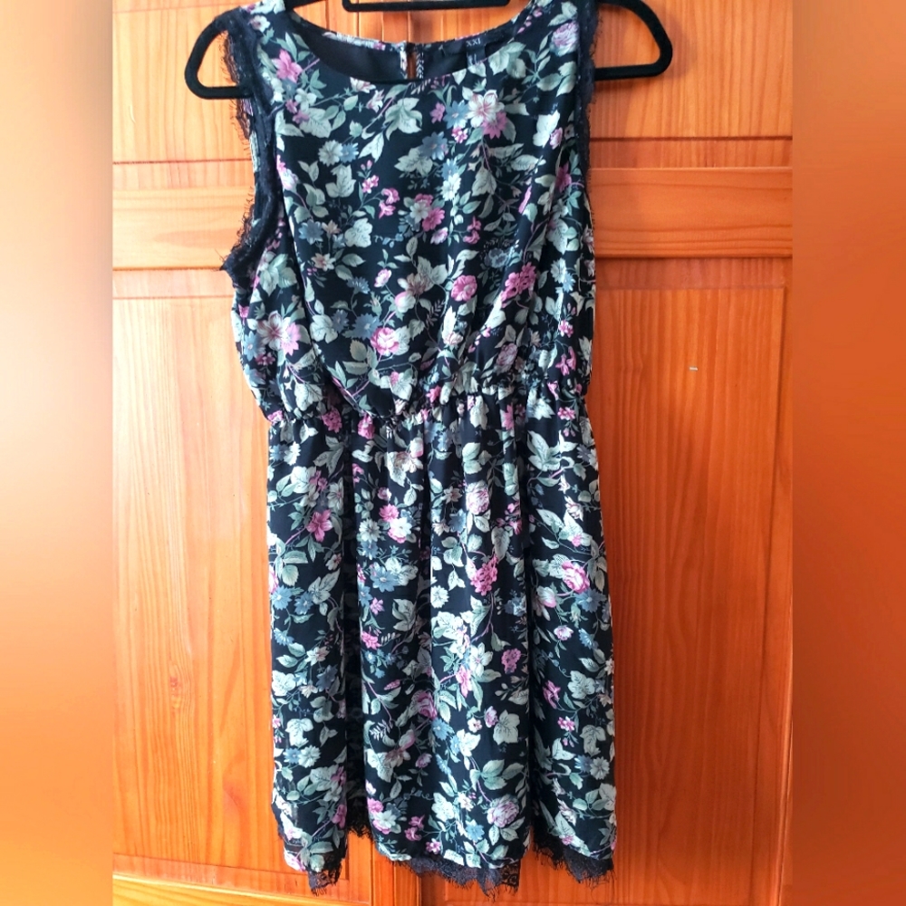 Black floral dress